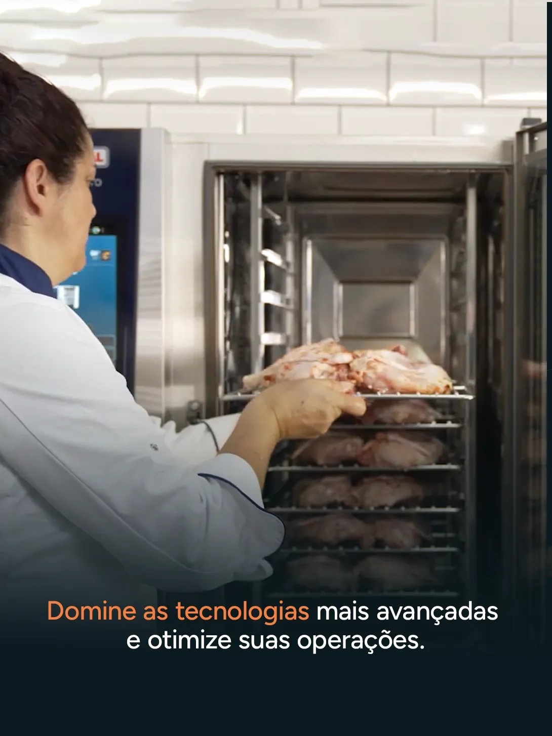 Preparação profissional no forno combinado